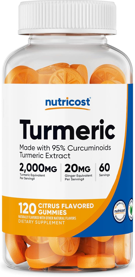 120 Turmeric Gummies with 2,000mg per Serving - 60 Servings by Nutricost