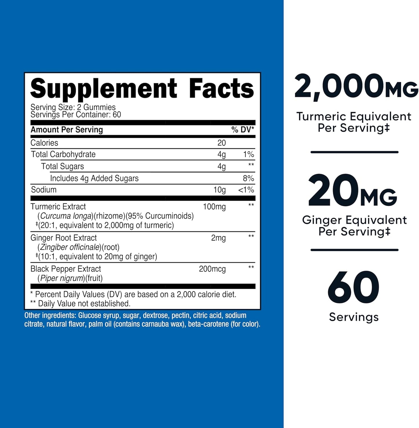 120 Turmeric Gummies with 2,000mg per Serving - 60 Servings by Nutricost