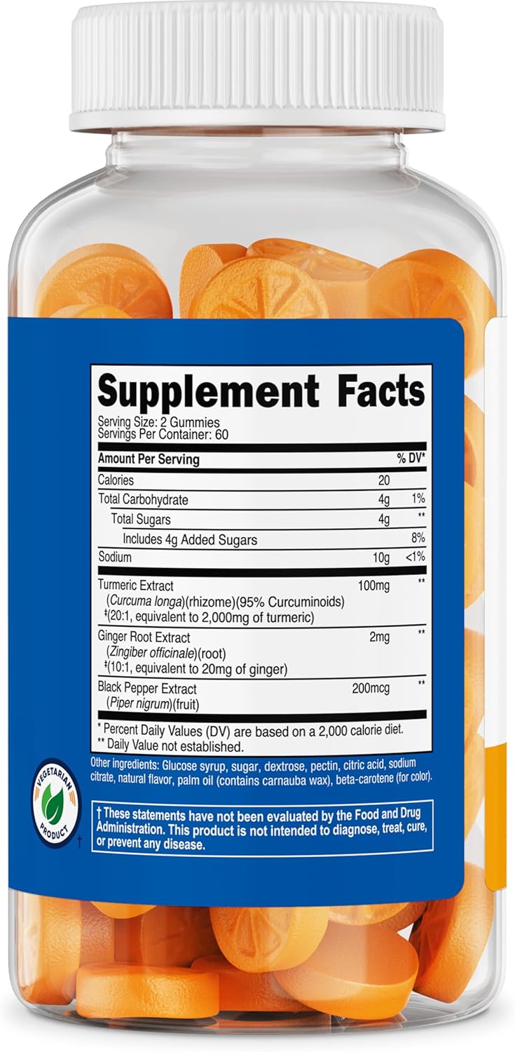 120 Turmeric Gummies with 2,000mg per Serving - 60 Servings by Nutricost