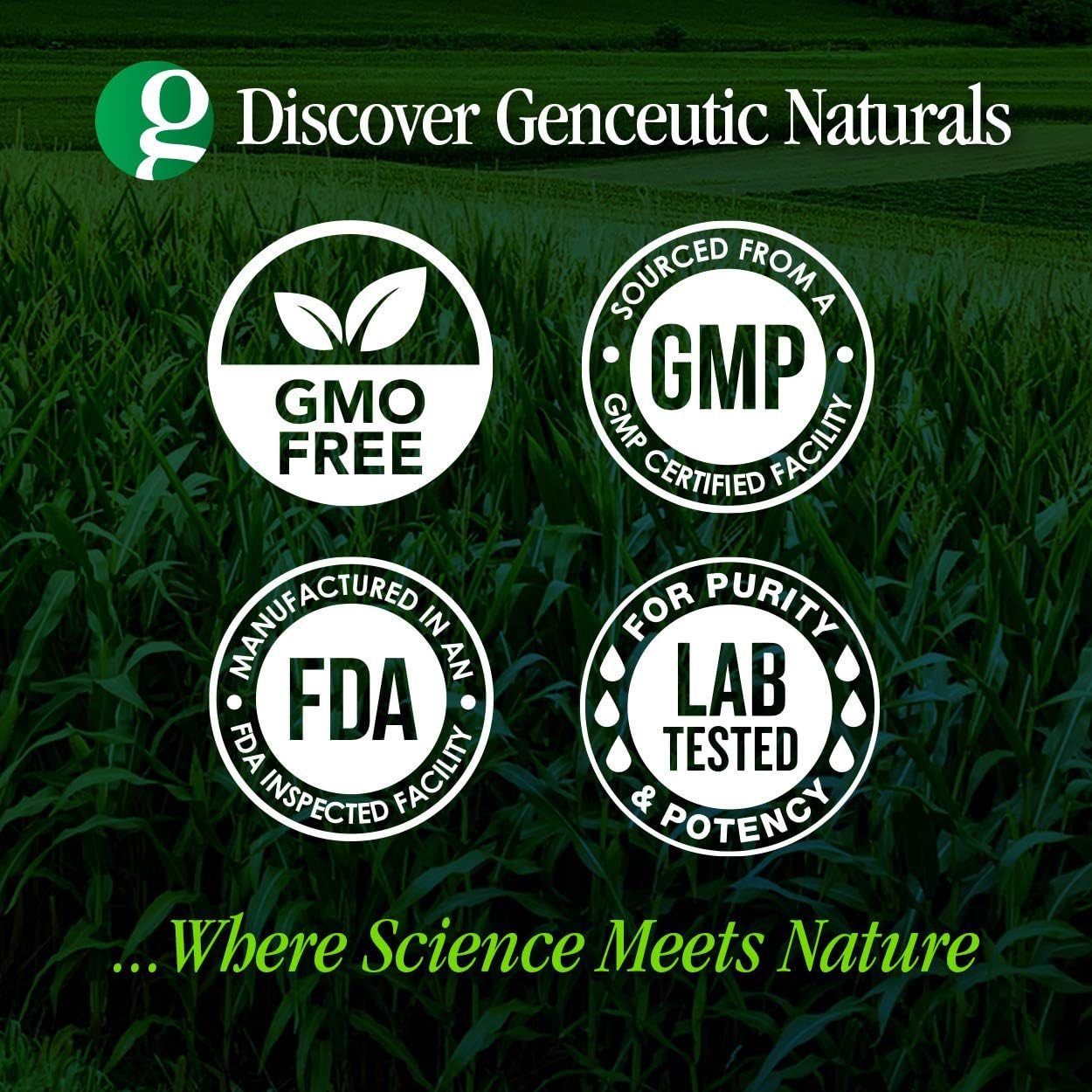 120 Veg Caps Genceutic Naturals Multi Collagen Capsules for Healthy Hair, Skin & Nails - Types I, II, III, V & X - 1500mg Non-GMO, Pasture-Raised, Cage-Free, Cruelty-Free