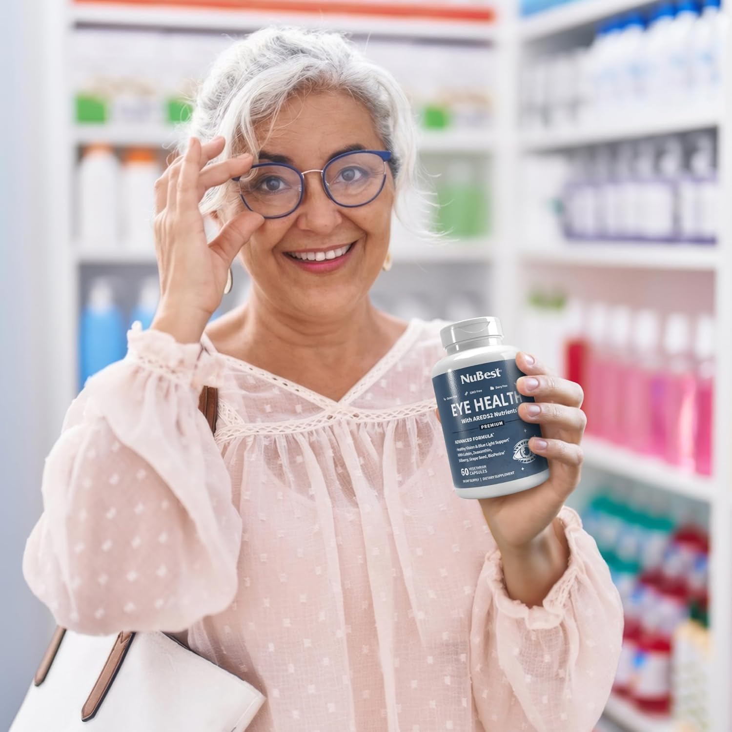 120 Vegan Capsules NuBest AREDS 2 Eye Vitamins with Beta Carotene, Lutein, Zeaxanthin, Bilberry, Grape Seed, B-Complex, Multivitamin - Eye Health Support