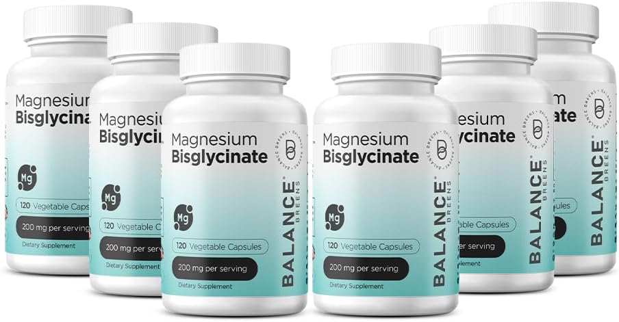 120 Vegan Capsules of High Absorption Chelated Magnesium Bisglycinate 200mg for Heart, Muscles, Bones & Mood Support