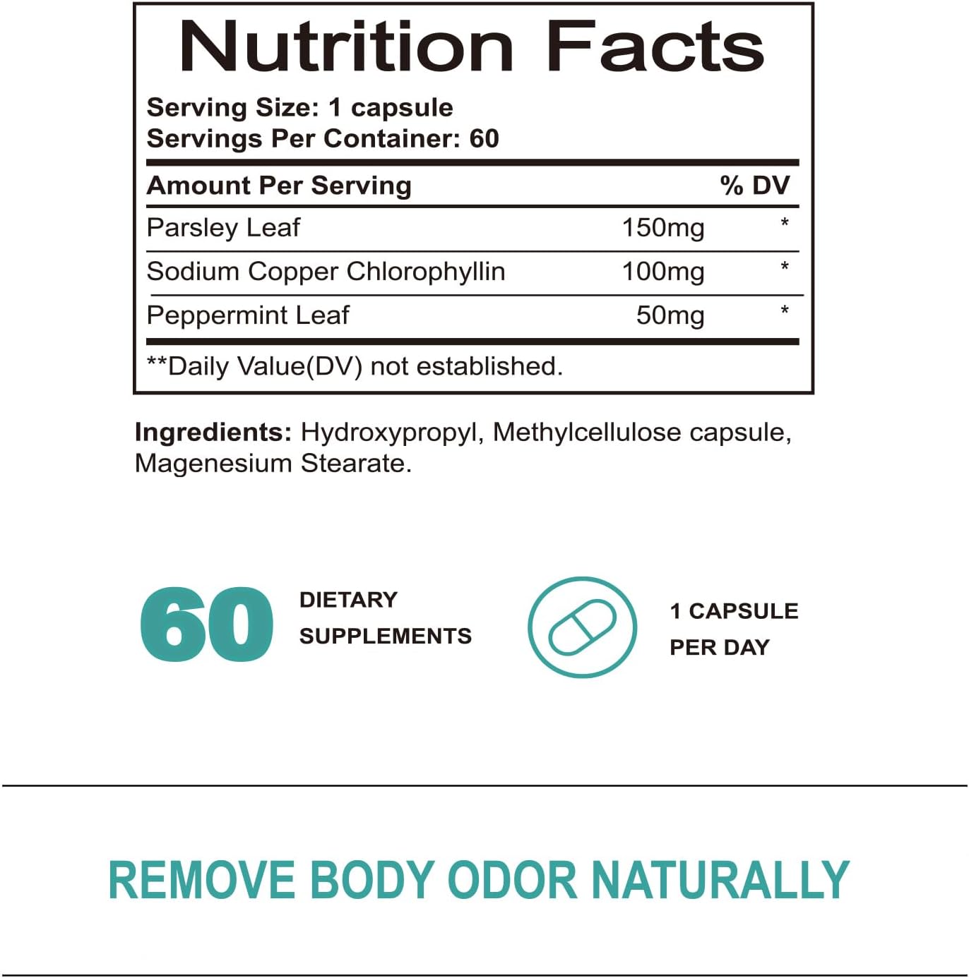 120 Vegan Chlorophyll Capsules for Detox, Digestion, Gut Health, and Skin Care