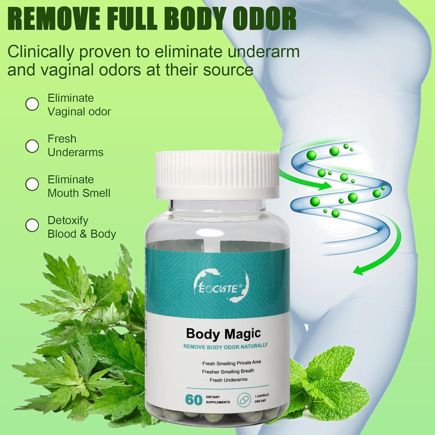 120 Vegan Chlorophyll Capsules for Detox, Digestion, Gut Health, and Skin Care