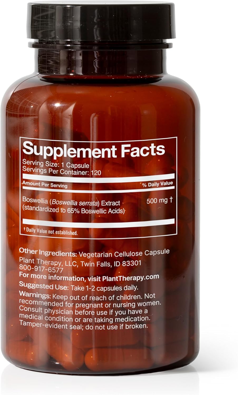 120 Vegetarian Boswellia Herbal Supplement Capsules for Joint Flexibility, Comfort, and Healthy Skin - Made in the USA