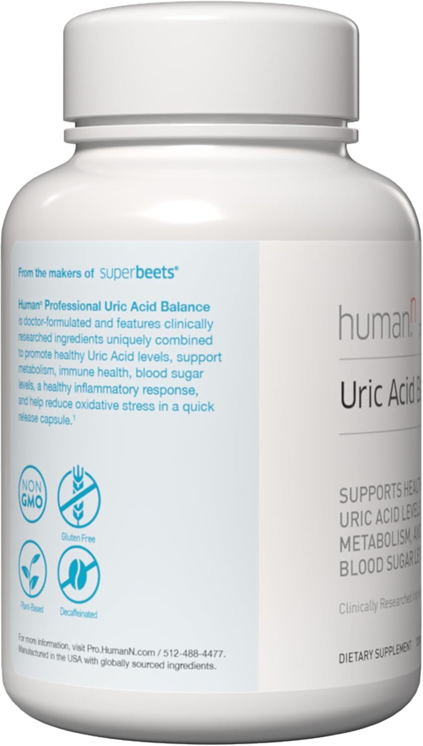 120 Vegetarian Capsules for Maintaining Healthy Uric Acid Levels - humanN Uric Acid Balance