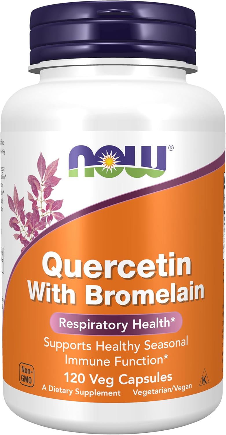 120 Veggie Capsules of NOW Foods Quercetin with Bromelain for Immune Support and Allergy Relief
