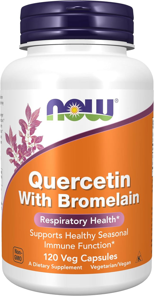 120 Veggie Capsules of NOW Foods Quercetin with Bromelain for Immune Support and Allergy Relief