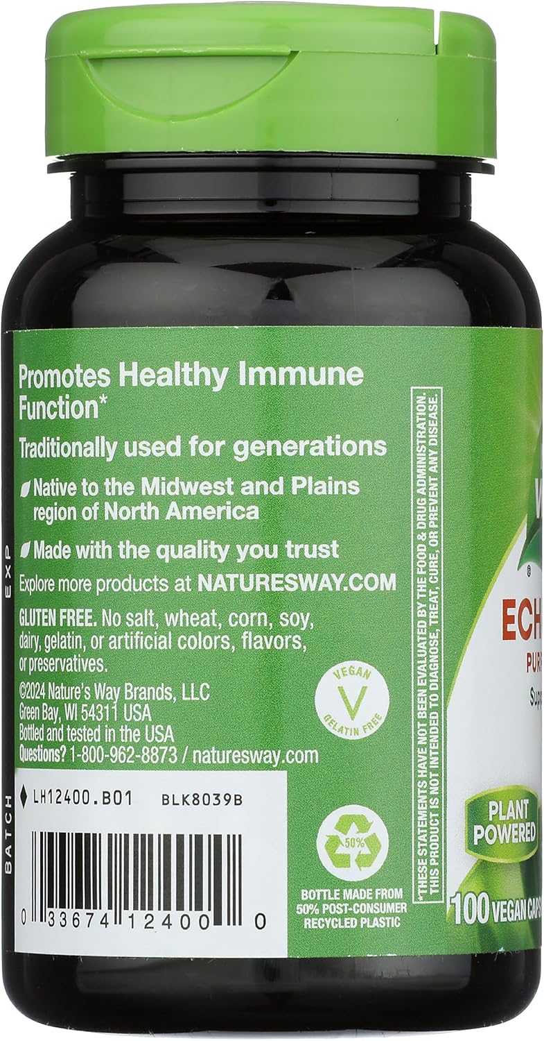 1,200 Mg Per Serving Nature's Way Echinacea Purpurea Herb Capsules - 100 Count