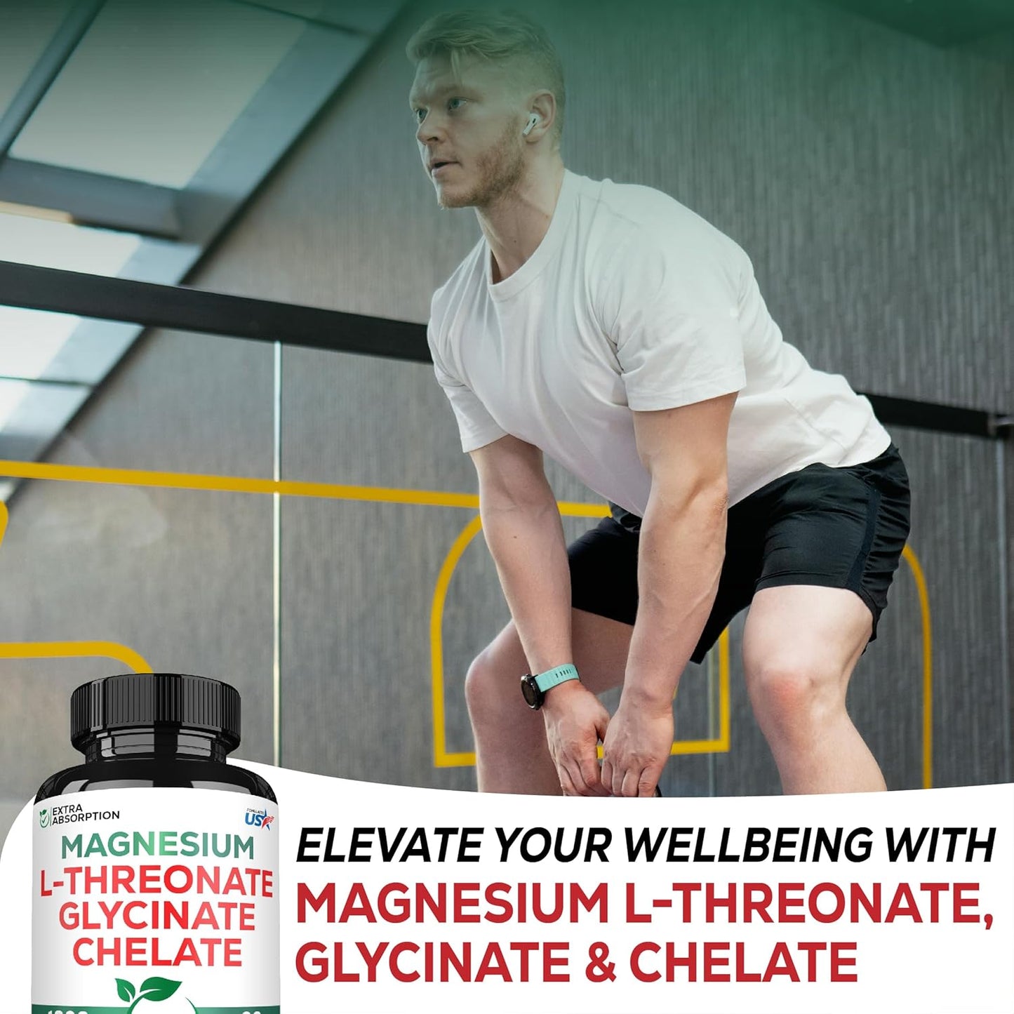 1200mg Satoomi Magnesium L-Threonate Supplement with Glycinate & Chelate - 60 Vegan Capsules