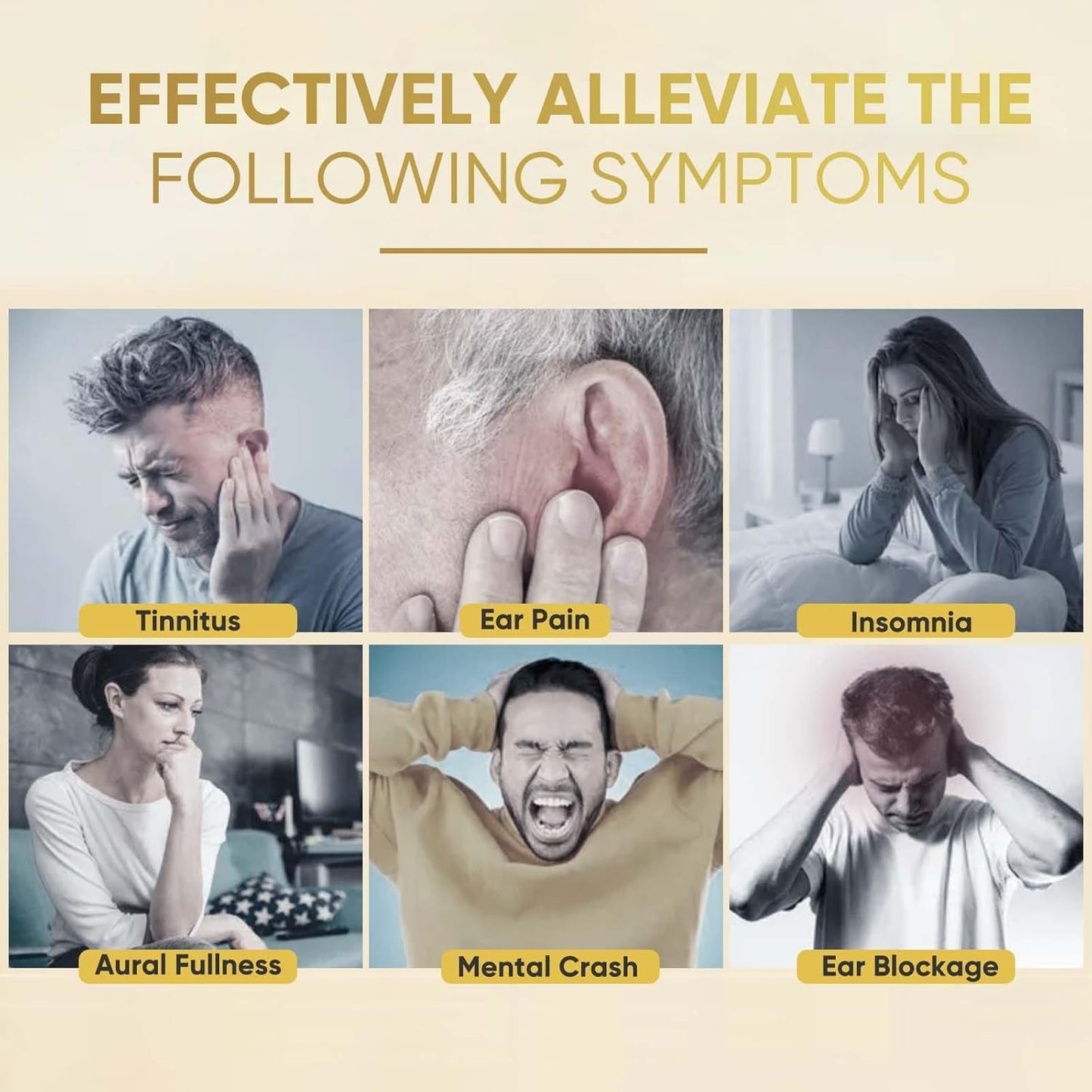 1200MG Tinnitus Relief Caplets with Flavonoids & Vitamin C for Ear Health