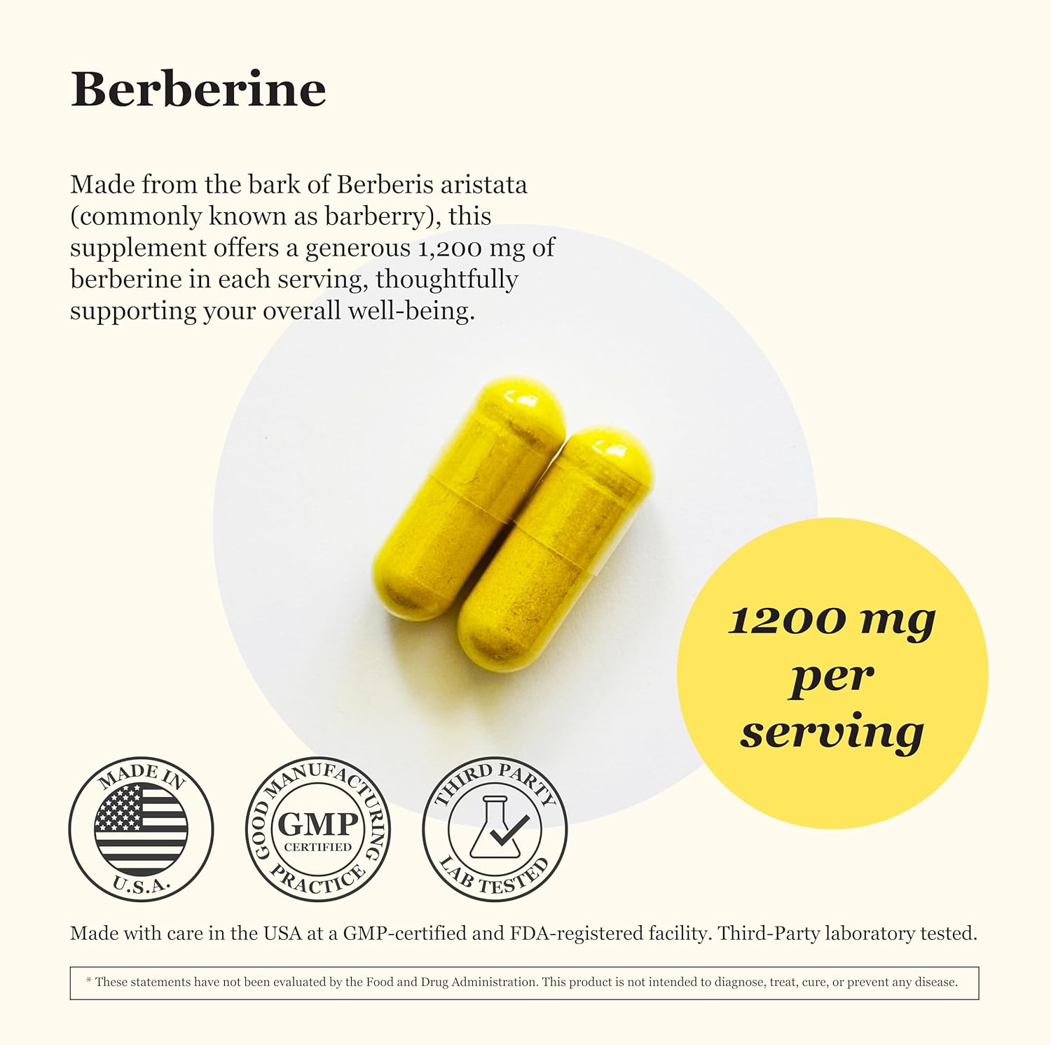 1200mg Tradewind Naturals Berberine Capsules - Vegan & Non-GMO - Promotes Heart, Digestive, and Immune Health - 60 Veg Caps