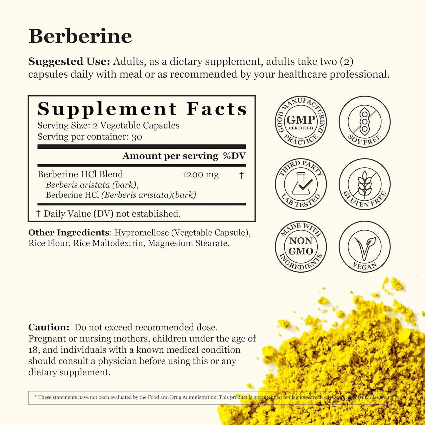 1200mg Tradewind Naturals Berberine Capsules - Vegan & Non-GMO - Promotes Heart, Digestive, and Immune Health - 60 Veg Caps