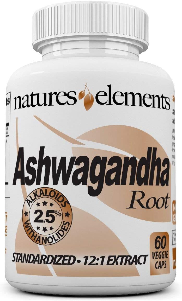 12:1 Standardized Ashwagandha Root Extract Capsules - 1 Month Supply - 500mg Vegan Formula
