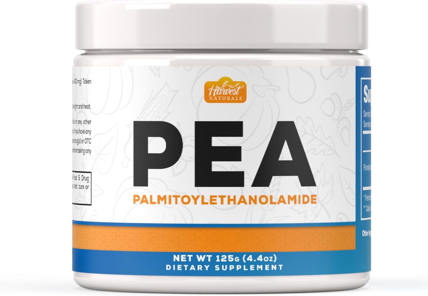 125g Palmitoylethanolamide Powder for Natural Inflammation Relief | Pea 400mg Scoop | Harvest Naturals