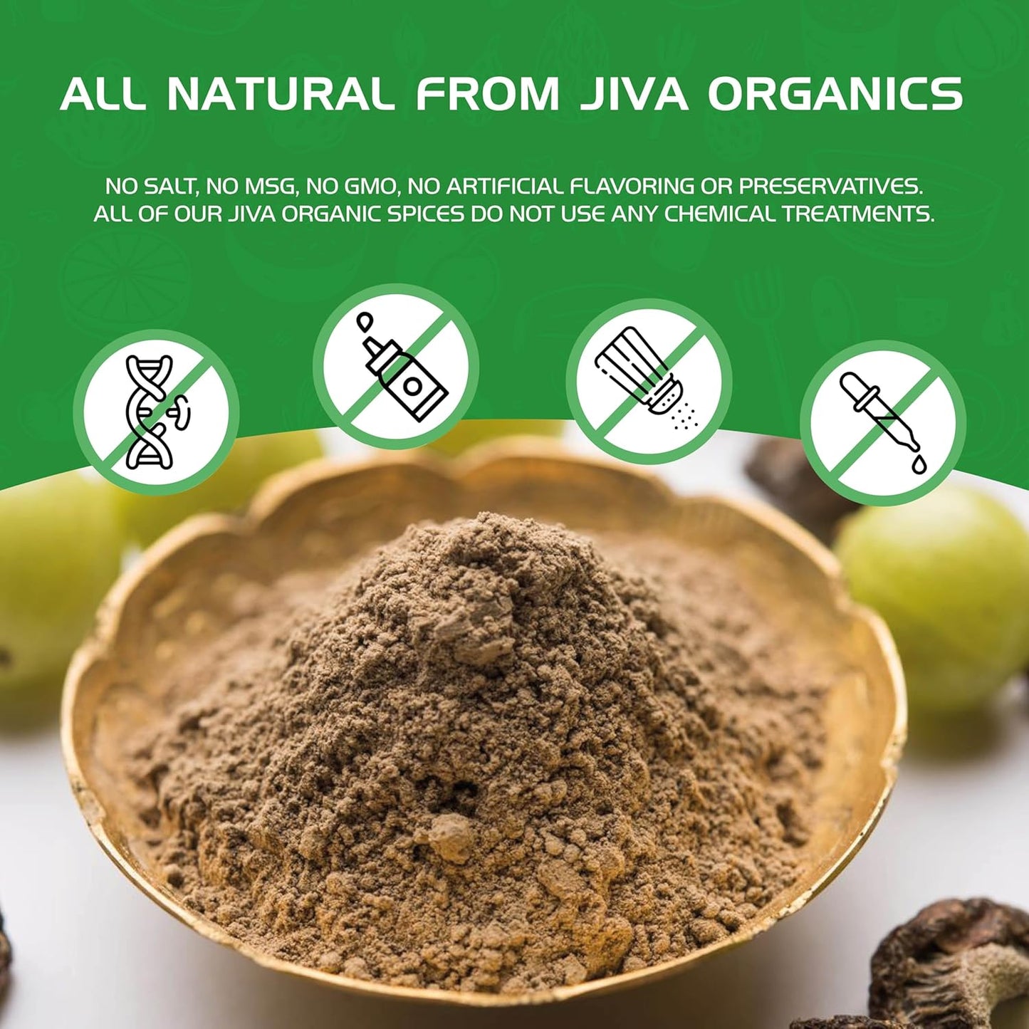 1.25LB Jiva Organics Amla Powder - Gluten Free, Non-GMO, Pure Amalaki Powder, Vitamin C, Lab Tested, 100% Raw & Natural