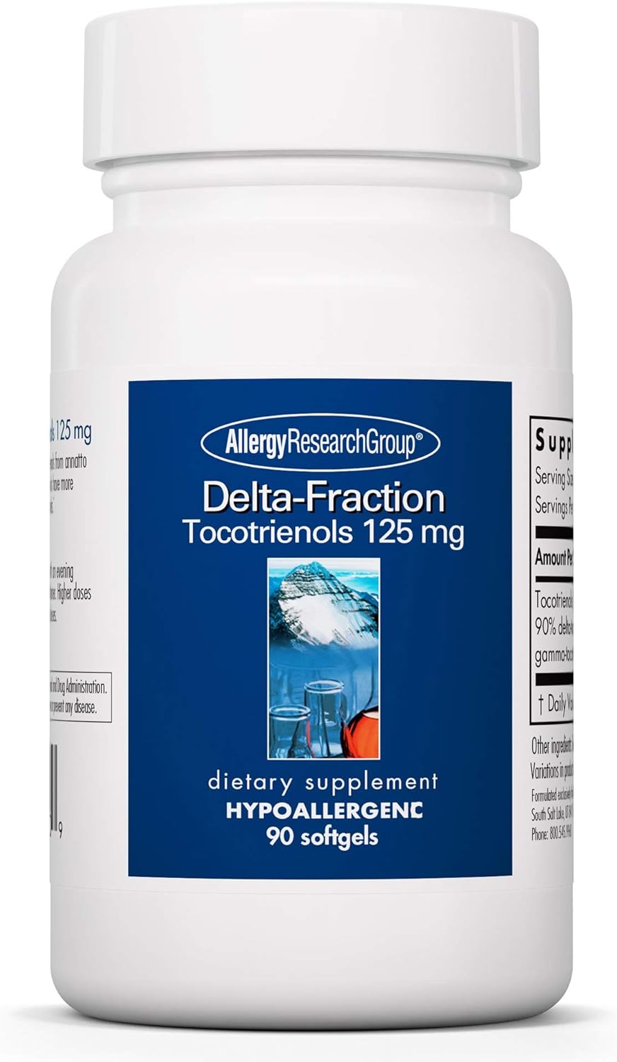 125mg Allergy Research Group Delta-Fraction Tocotrienols Supplement - Annatto, Gamma - 90 Softgels