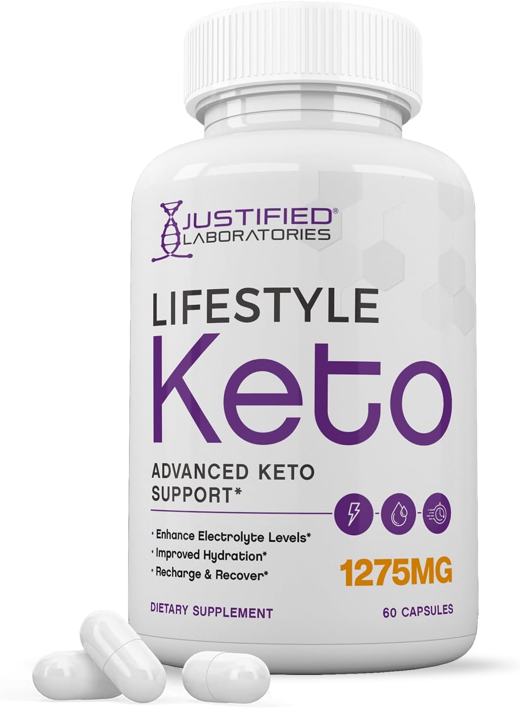 1275MG Keto Pills with Apple Cider Vinegar, Olive Oil, Green Tea - 60 Capsules