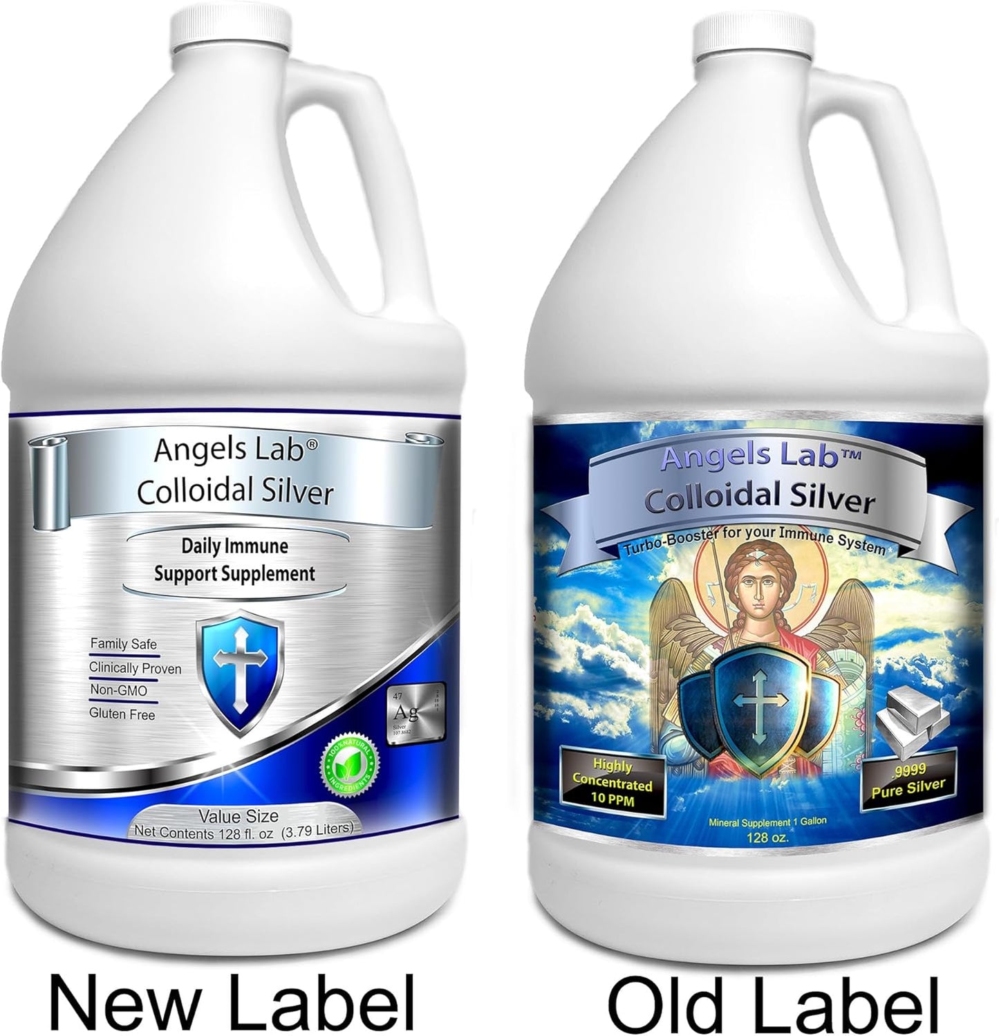 128 fl oz Angels Lab Colloidal Silver Immune Support Liquid - 10 PPM Nano Formula