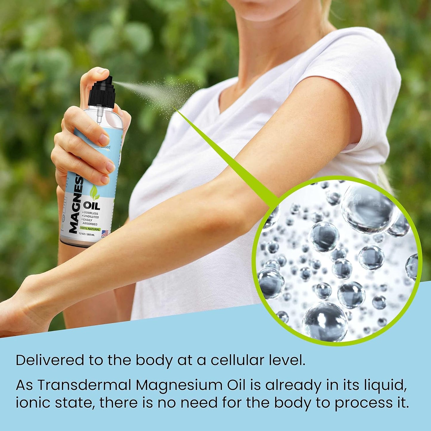 12oz Pure Magnesium Oil Spray for Sleep - Extra Strength Formula with Less Sting and Itch - Natural and Organic - Made in USA