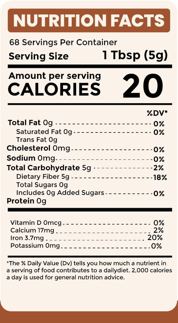 12oz Sownandgrown Whole Psyllium Husks - Rich in Dietary Fiber - Gluten-Free - Promotes Digestive Health - 68 Tablespoon Supply - Unflavored