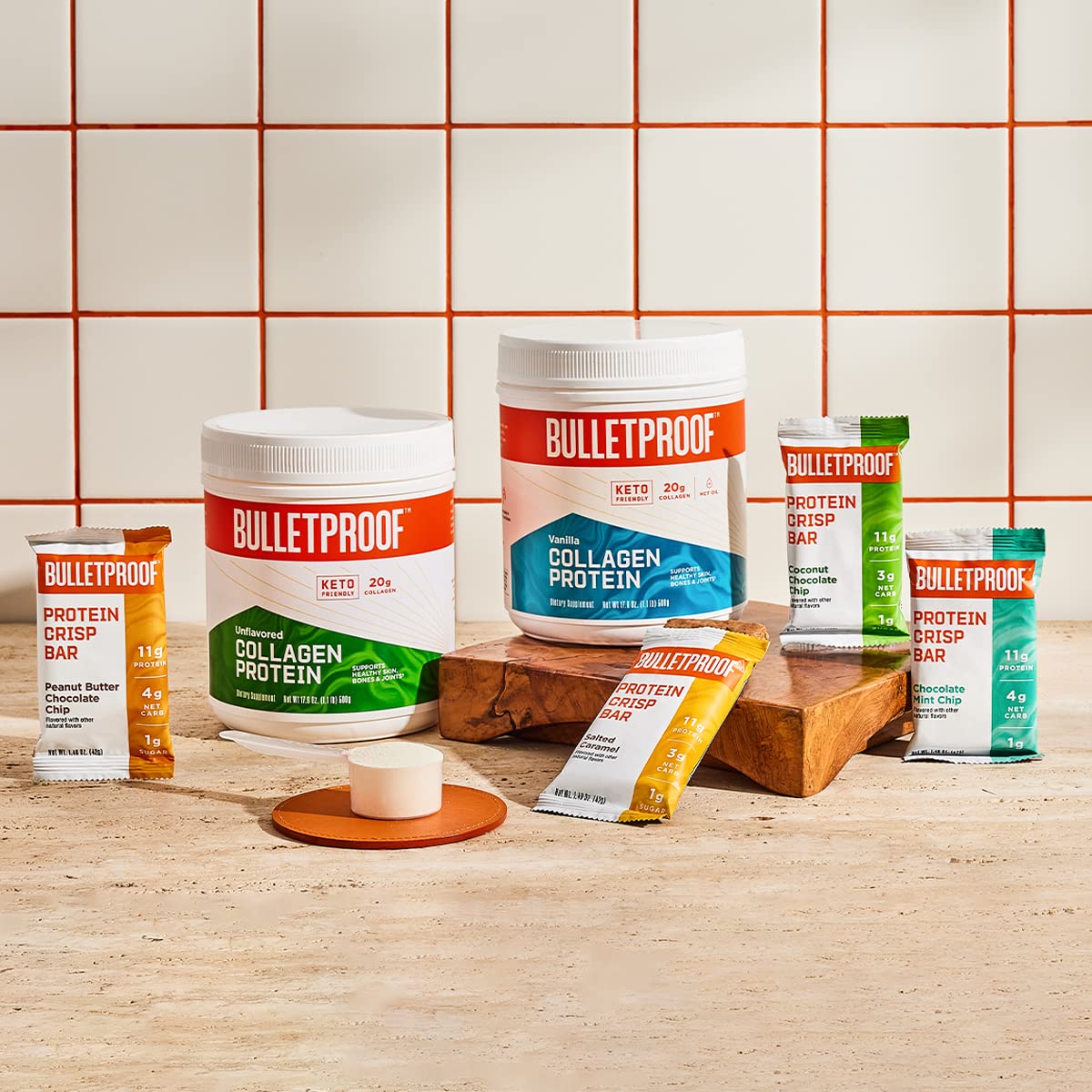 12pk Bulletproof Salted Caramel Protein Crisp Bars - High Protein, Low Sugar Option