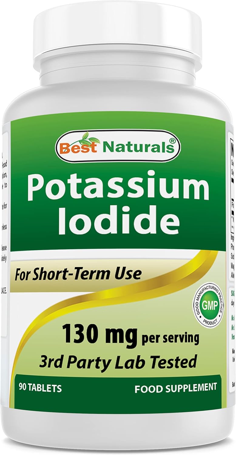 130 mg Potassium Iodide - 90 Tablets Dietary Supplement by Best Naturals