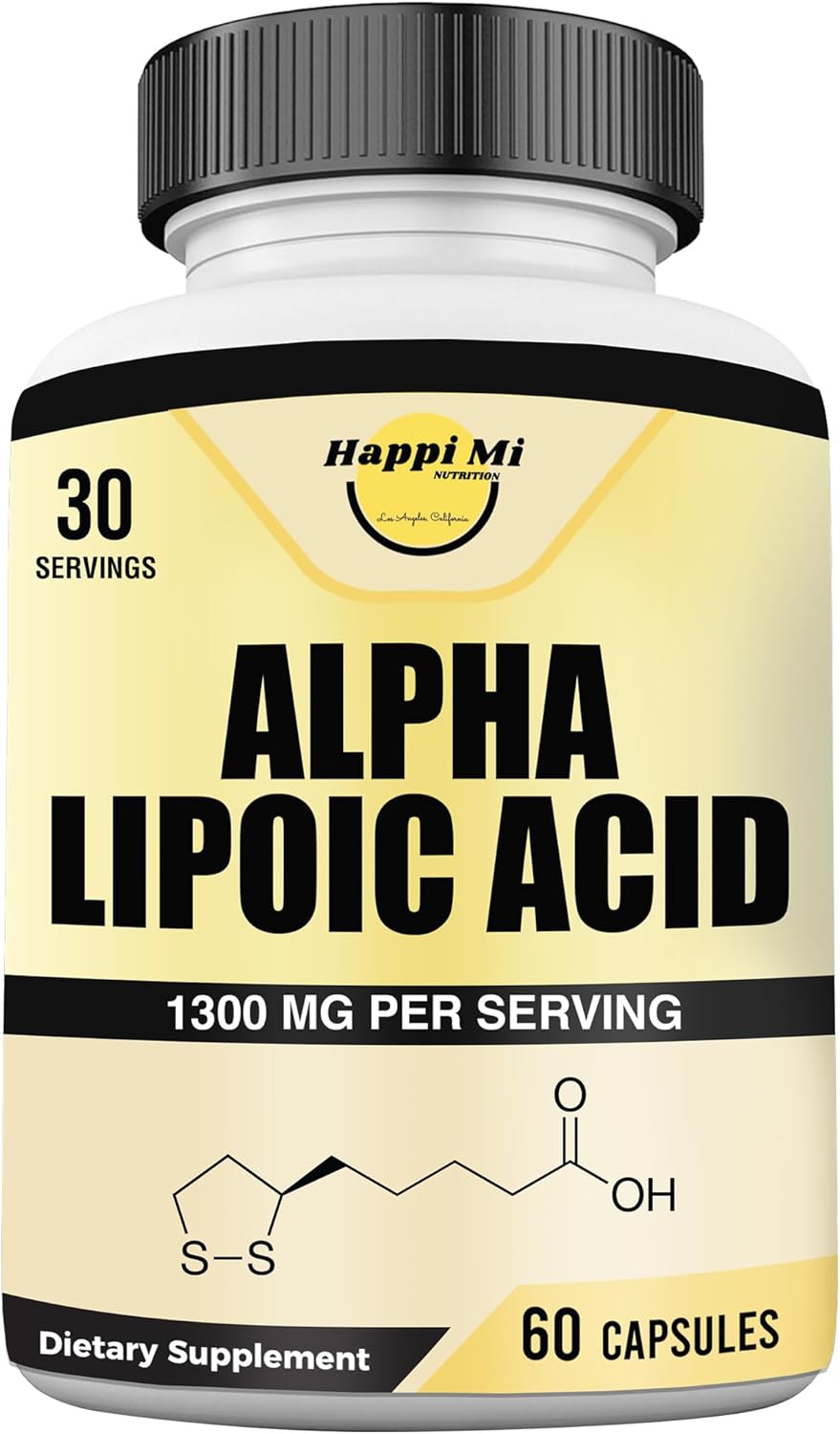 1300mg Alpha Lipoic Acid Capsules - 30 Servings - Antioxidant Supplement for Health & Wellness