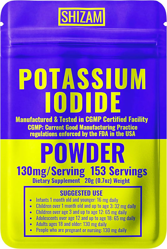 130mg Potassium Iodide Supplement Kit - Capsules, Tablets, Liquid Tincture, Alt Survival Supplies