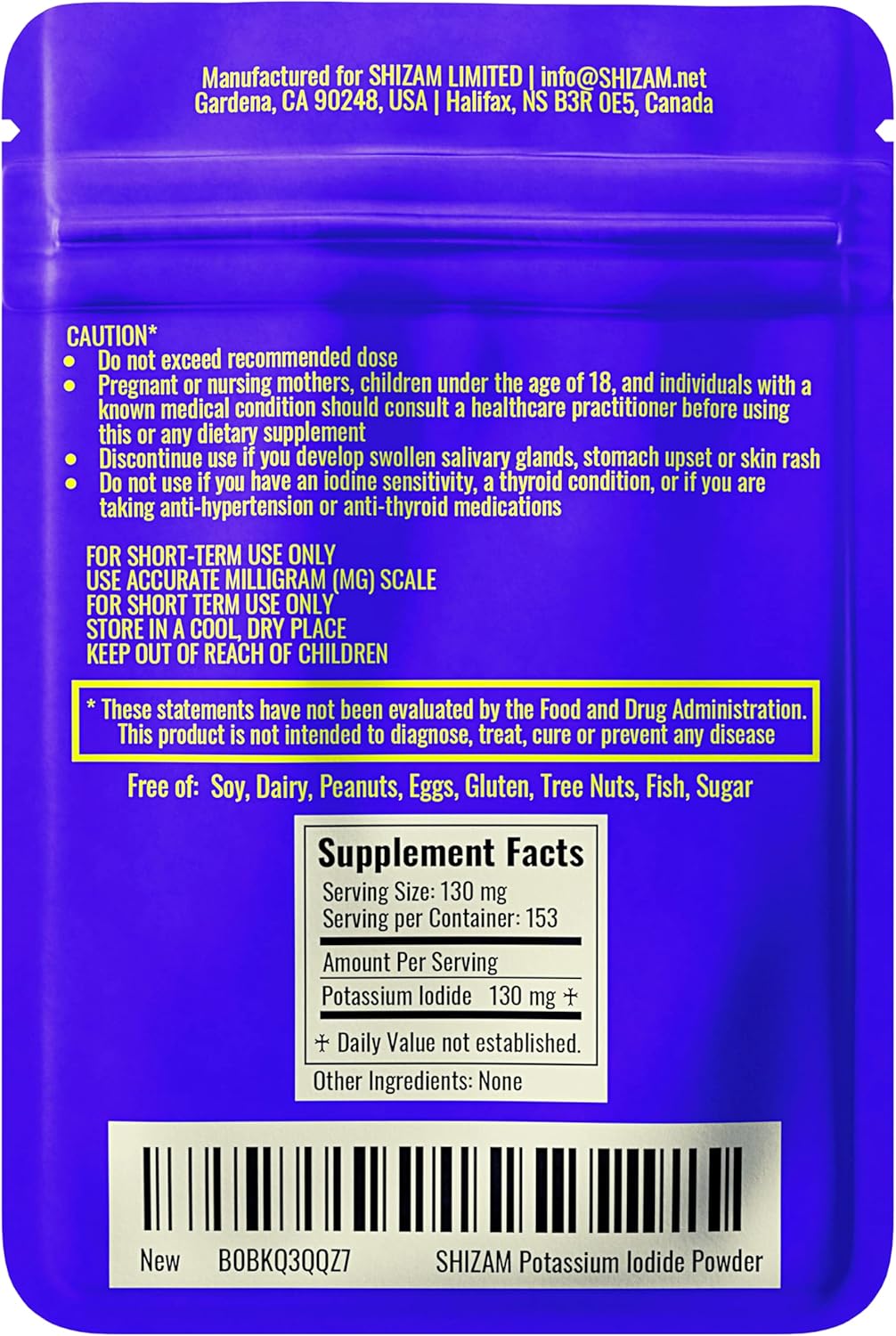 130mg Potassium Iodide Supplement Kit - Capsules, Tablets, Liquid Tincture, Alt Survival Supplies