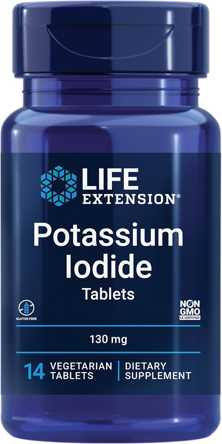 130mg Potassium Iodide Tablets for Life Extension - Pack of 14