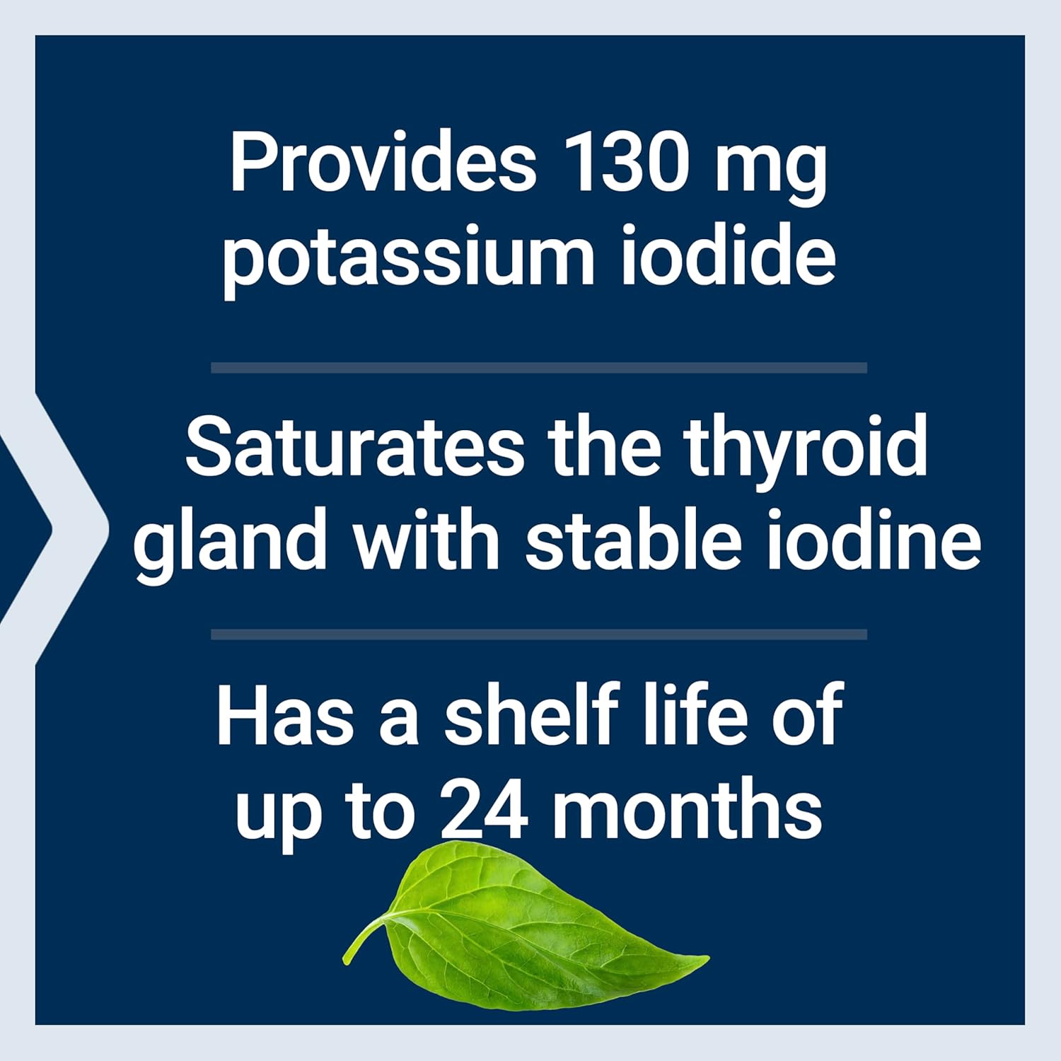 130mg Potassium Iodide Tablets for Life Extension - Pack of 14