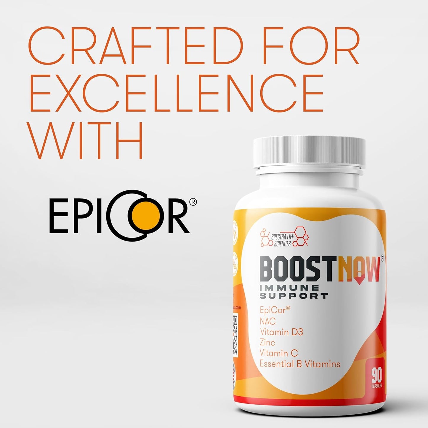 14-in-1 Immune Support Capsules with Vitamin C, D-3, Zinc, EpiCor, Elderberry - 90 Count - Boost Immunity Now