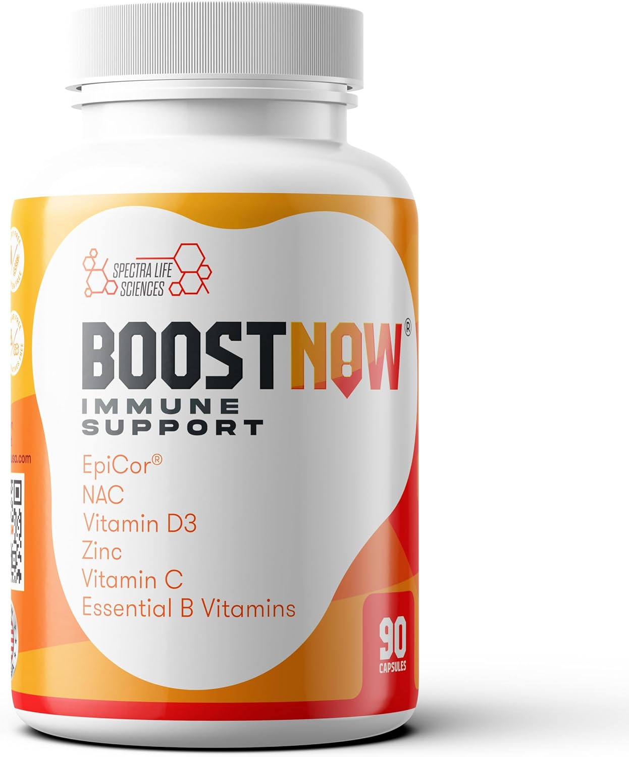 14-in-1 Immune Support Capsules with Vitamin C, D-3, Zinc, EpiCor, Elderberry - 90 Count - Boost Immunity Now