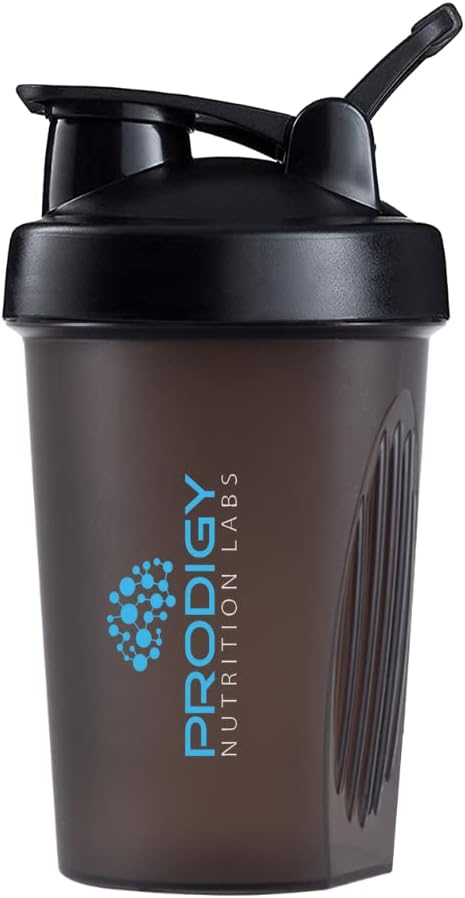 14 oz Prodigy Nutrition Labs Premium Shaker Bottle for Protein Shakes & Pre Workout - Black