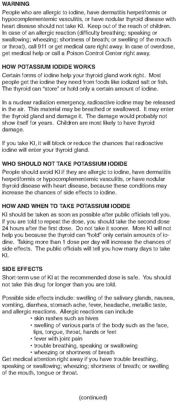 14 Tablets of Anbex IOSAT Potassium Iodide - Radiation Emergency Thyroid Blocking Supplement