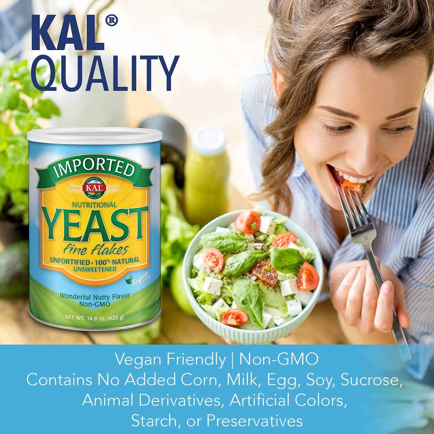 14.8 Ounce KAL Imported Yeast Flakes for Baking and Cooking