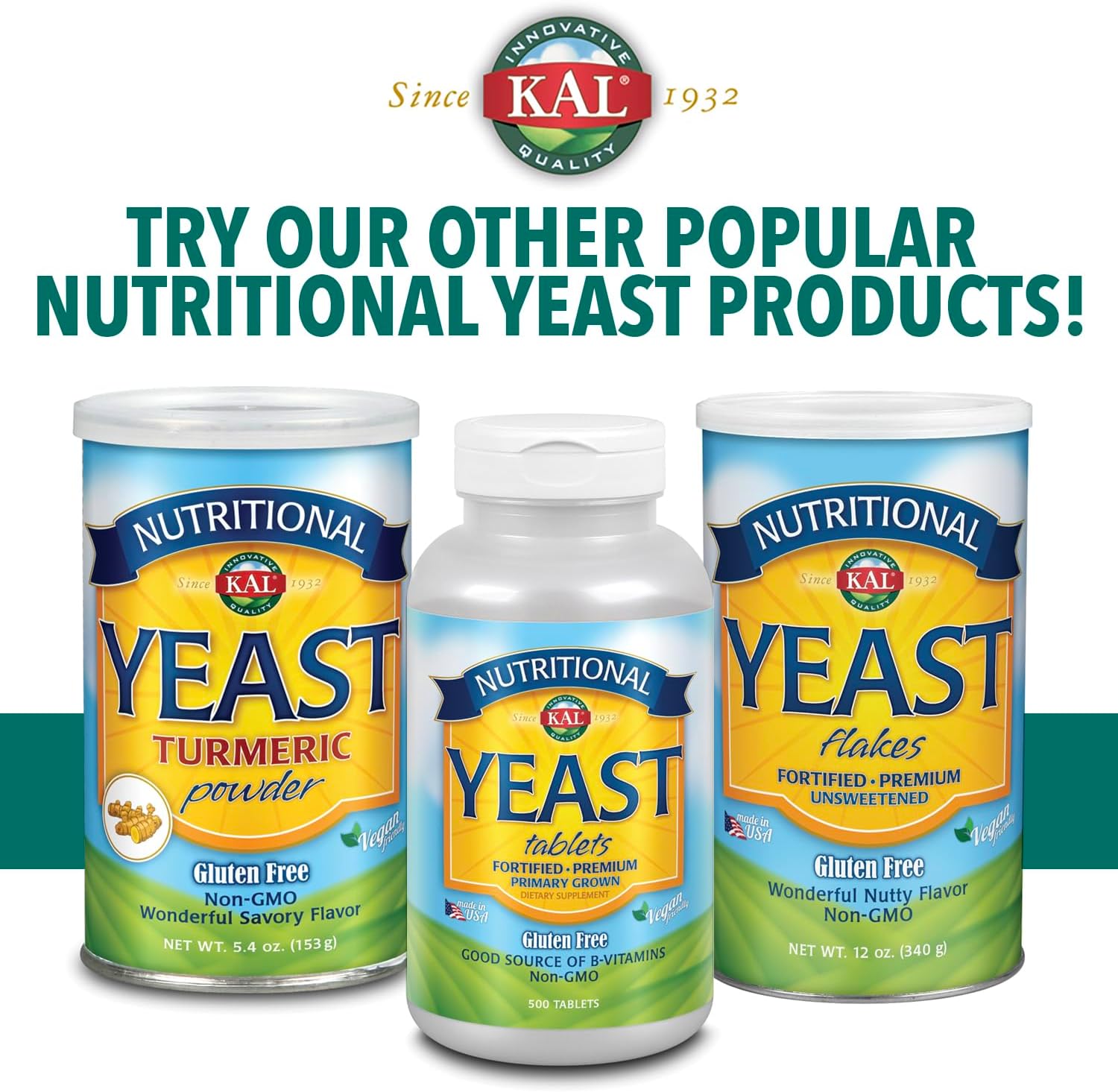 14.8 Ounce KAL Imported Yeast Flakes for Baking and Cooking