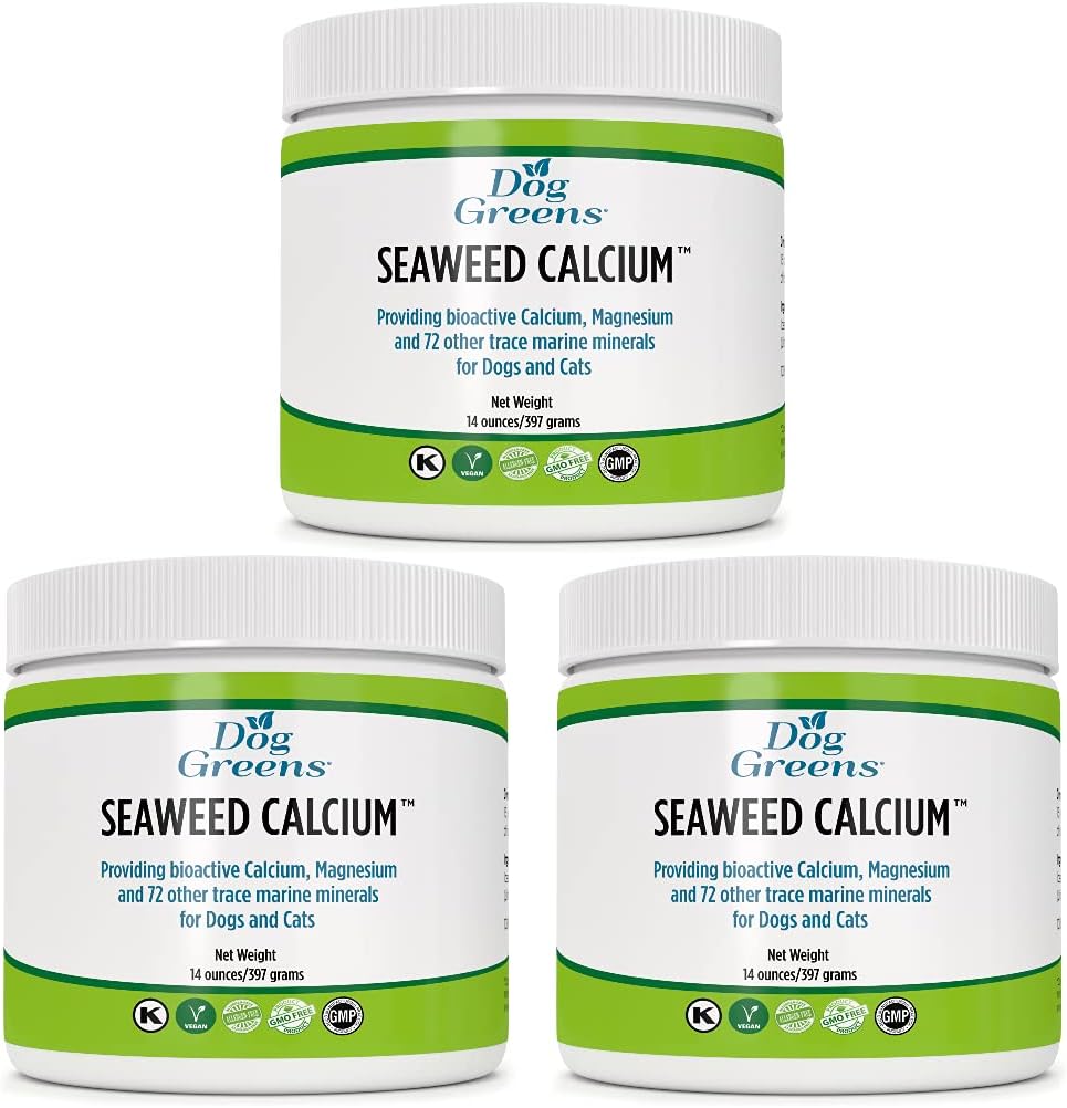 14oz Dog and Cat Seaweed Calcium Supplement, Balances Homemade Food, Pure and Affordable, Vet Recommended - 3 Pack