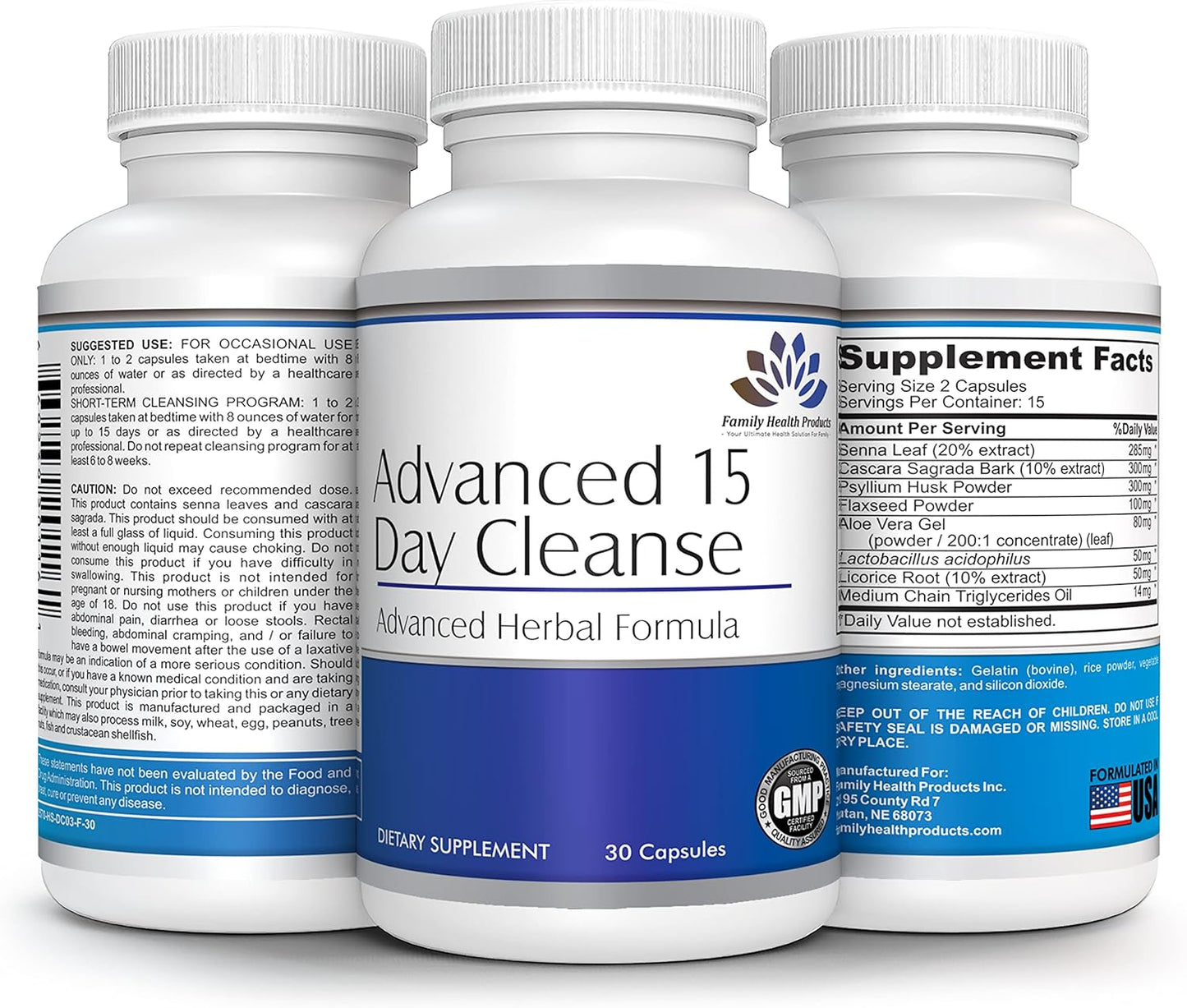 15-Day Colon Cleanse Detox Pills with Probiotics for Men & Women - Superfood Supplement for Healthy Bowel Movements | 30 Capsules