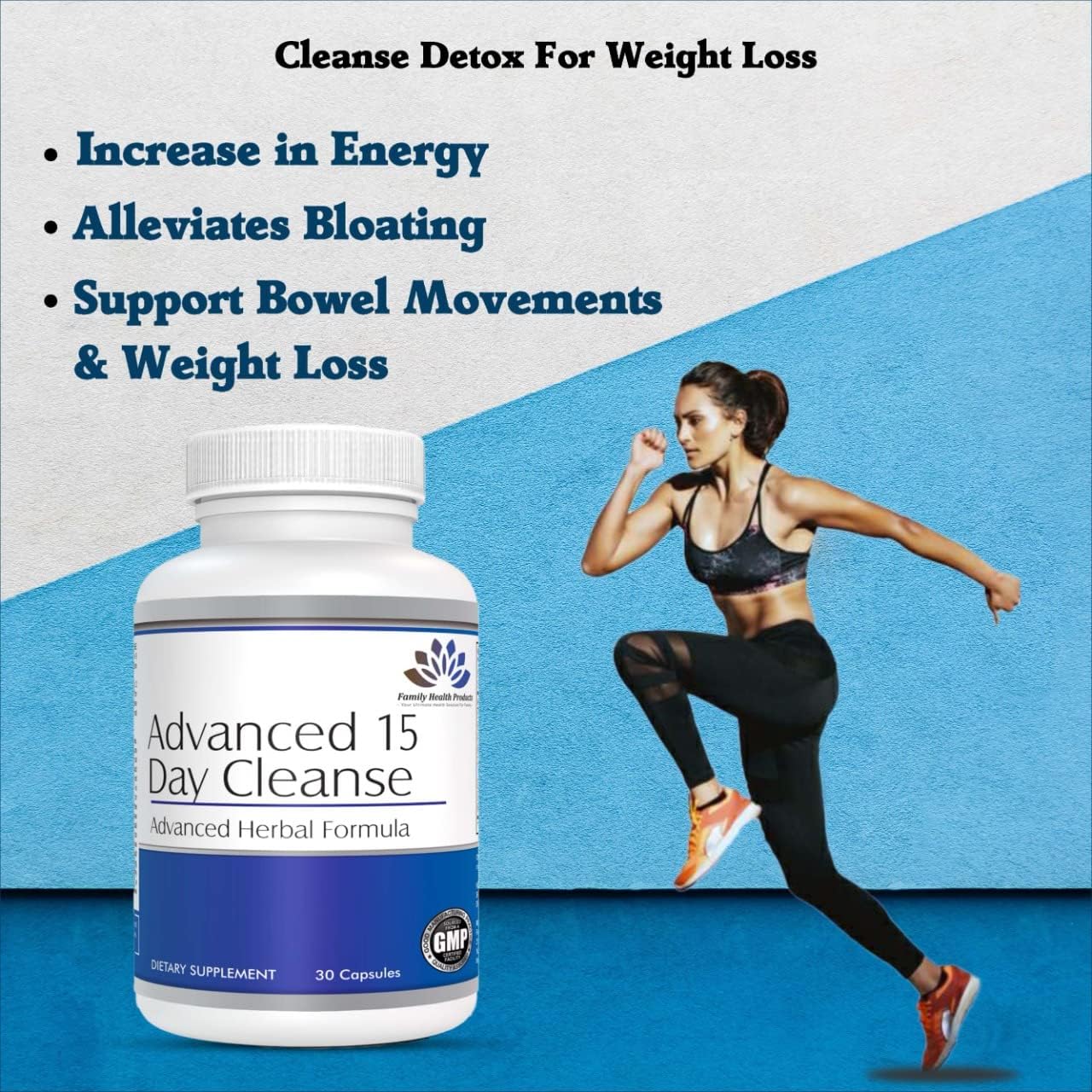 15-Day Colon Cleanse Detox Pills with Probiotics for Men & Women - Superfood Supplement for Healthy Bowel Movements | 30 Capsules