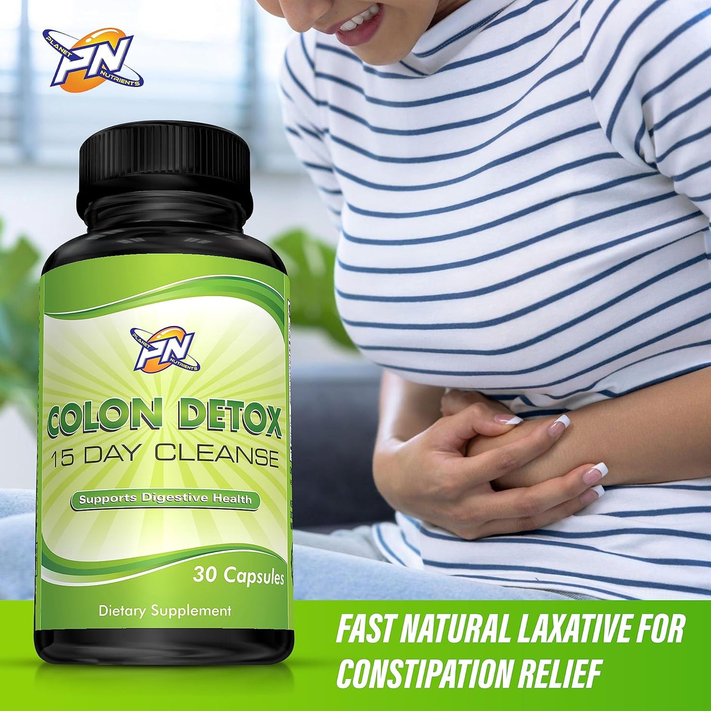 15-Day Colon Detox Capsules for Digestive Health - Non-GMO Formula - 30 Capsules
