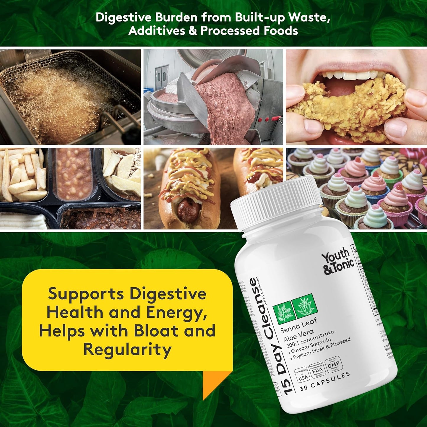 15-Day Full Body Detox & Repair with Colon, Kidney, Gut, Stomach Cleansers - Liver Support & Water Balance, 150 Pills