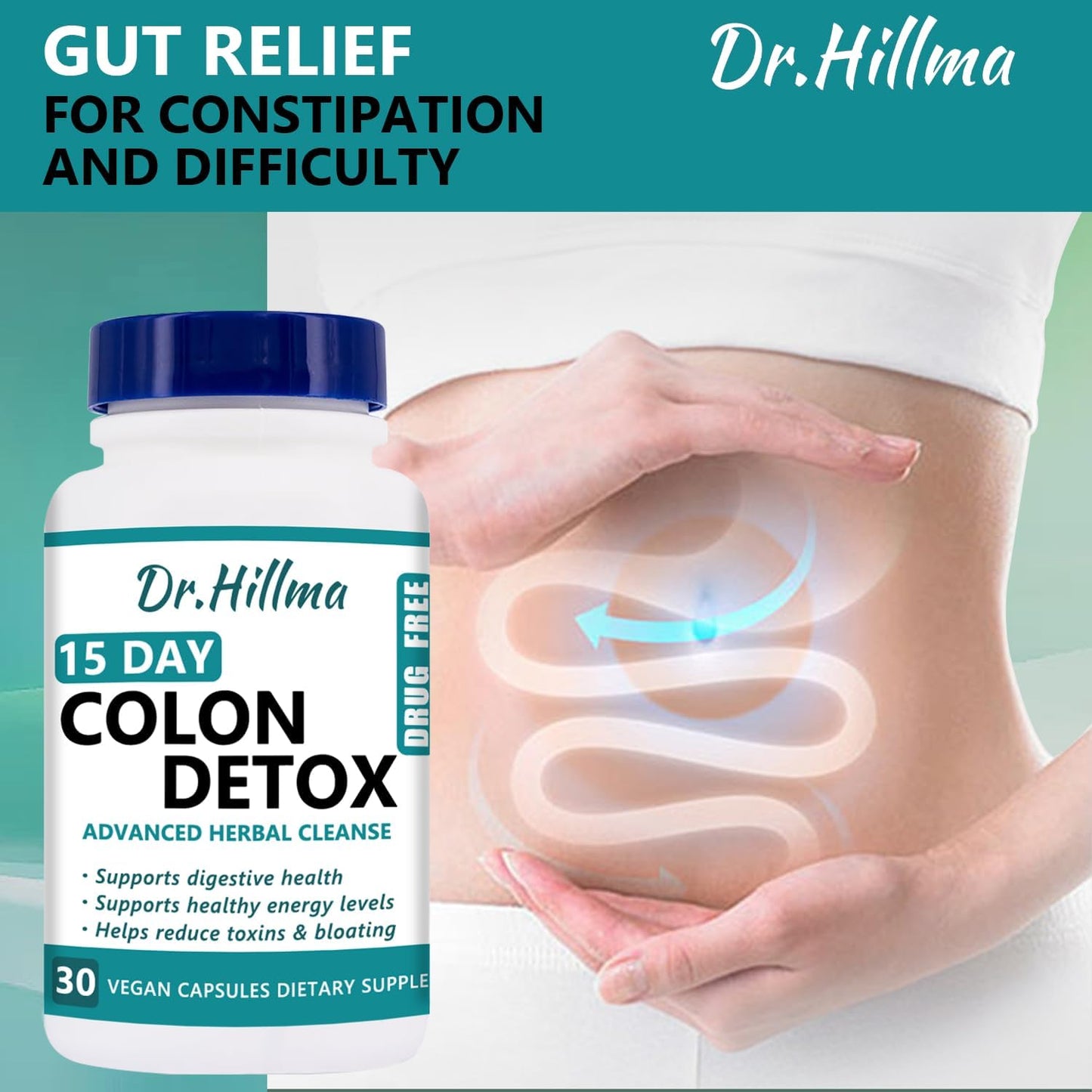 15 Day Gut Cleanse Capsules with Senna, Cascara Sagrada & Psyllium Husk - Advanced Detox for Gut & Colon Support - Promotes Women's Gut Health - 30 Capsules - BoostGo Australia