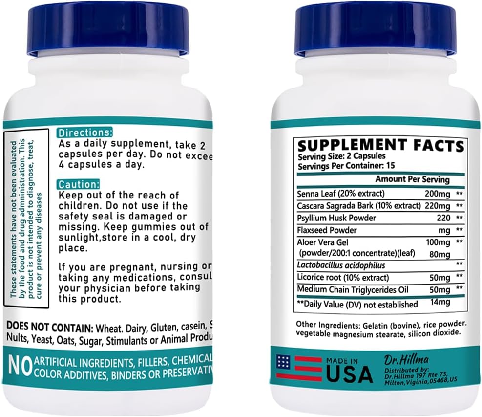 15 Day Gut Cleanse Capsules with Senna, Cascara Sagrada & Psyllium Husk - Advanced Detox for Gut & Colon Support - Promotes Women's Gut Health - 30 Capsules - BoostGo Australia