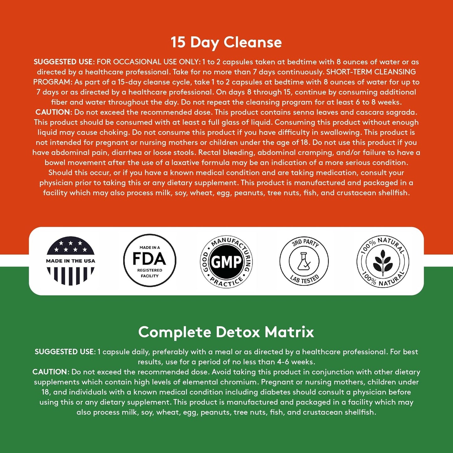 15 Day Youth & Tonic Cleanse for Bloating, Gut Health, & Metabolism Support - Detox & Colon Cleanser with ACV, Glucomannan, Chromium - 60 Pills