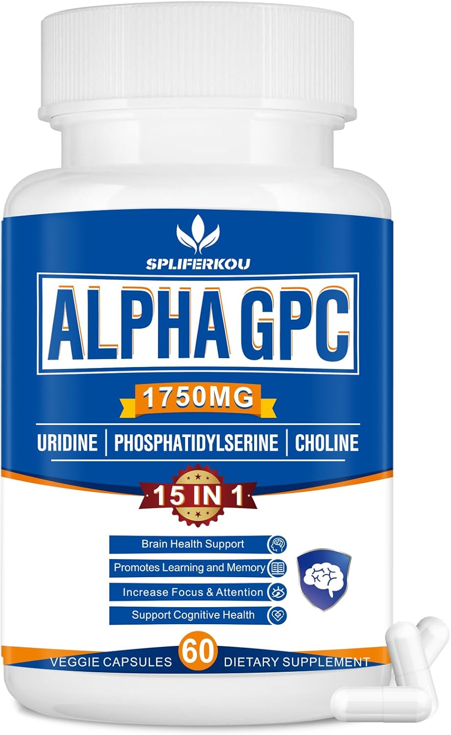 15-in-1 Alpha GPC Nootropic Brain Supplement with Lion's Mane - Memory, Focus, and Brain Support - 60 Capsules - BoostGo Australia