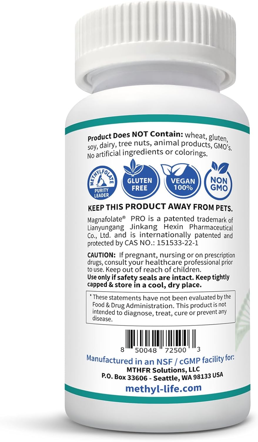 15 mg Pharmaceutical Grade L-Methylfolate Chewables - 3 Months Supply - Non-GMO Gluten Free - Mint Flavor