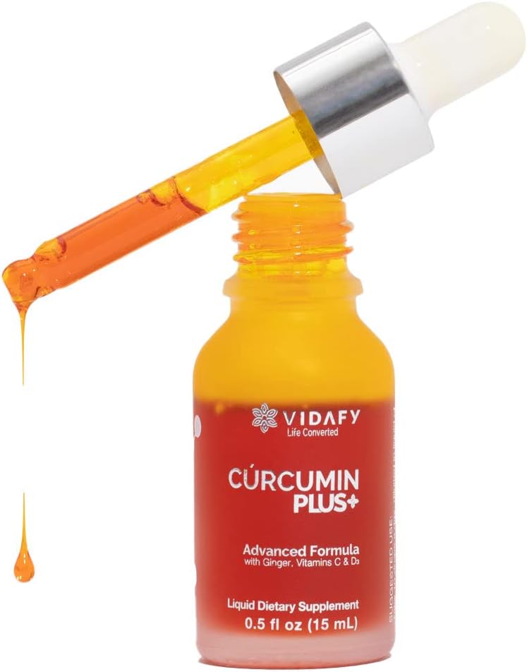 15 ml Liquid Drops Turmeric Curcumin Supplement by Vidafy - Enhanced Absorption Formula