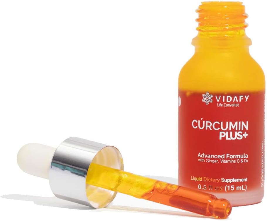 15 ml Liquid Drops Turmeric Curcumin Supplement by Vidafy - Enhanced Absorption Formula